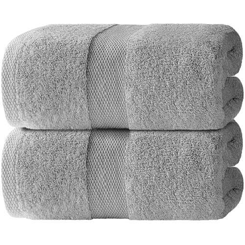 Luxury Soft Bath Sheet Towels Set - 650 GSM Cotton Luxury Bath Towels Extra Large 35x70 | Highly Absorbent and Quick Dry | Hotel Quality Extra Large Bath Towels Oversized, Light Gray, 2 Pack - color: Light Gray, size: Bath Sheets, 2 Pack