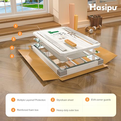 Hasipu Home Gym Mirror, 48"x24" Each, 4-Pack Frameless Wall Mounted Mirrors with Glass Clamps & 2 Aluminum Rail, Large Body Mirror for Home Gym, Yoga Studio, Bedroom, Silver Tempered Glass - size: 48"x24" - 4PCS