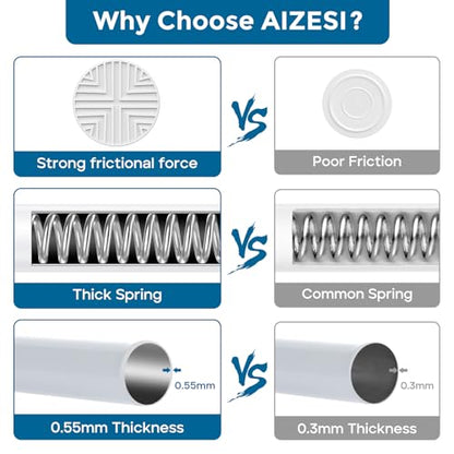 AIZESI Spring Tension Curtain Rod 24 to 46 Inch, 4Pcs White Tension Rod Tension Curtain Rod, Spring Tension Rod No Drilling Adjustable Curtain Rod Spring Loaded Curtain Rods - color: White, size: 24“-46“-4P