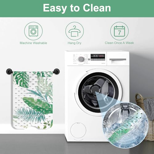 Shower Mat Non Slip, Yonala Premium Anti Slip Stylish Bath Tub Mat, 40 x 16 Inch Extra Large Bathtub Mat with Suction Cups and Drain Holes, Machine Washable - color: Green Monstera