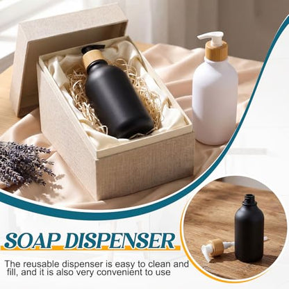 Sawysine Shampoo and Conditioner Dispenser 16.9 oz Plastic Wall Mounted Hand and Dish Soap Shower Soap Dispenser with Pump, Labels and Bottle Hangers Refill Body Wash for Bathroom Kitchen Decor