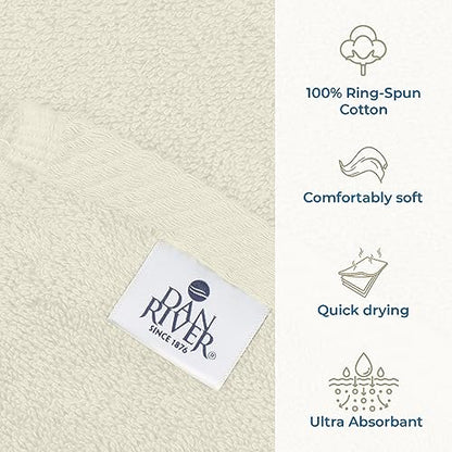 DAN RIVER Pack of 1 Bath Sheet 40x80 Inches, Extra Large Quick Dry Bath Towels, Hotel Collection Towels for Adults - Ivory - color: Ivory