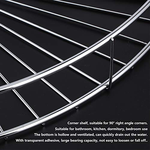 Yctze Corner Shower Shelf, Punch Free Stainless Steel Bathroom Storage Shelf, Cosmetic Organizer Rack Floating Wall with Adhesive for Kitchen Dormitory