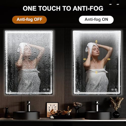 LED Bathroom Mirror with Lights, Anti-Fog, Dimmable, Lighted Bathroom Vanity Mirror for Wall, UL-Certified (48 x 36) - size: 48"L x 36"W