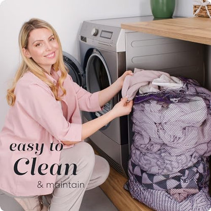 Handy Laundry Mesh XL Laundry Bag - Durable, Machine Washable with Secure Drawstring Closure - Perfect for College Dorms, Laundromats, Apartments (Purple, Large 24" x 36") | XL 24x36 Mesh Laundry Bag, Secure Drawstring, Heavy Duty, Machine Washable, for D