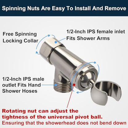 All Metal Shower Head with Handheld - 72" Long Hose, High Pressure Sprayer | Hand HeId Showerhead Spray, Solid Outdoor Showerheads and Brass Holder, Brushed Nickel - color: Brushed Nickel