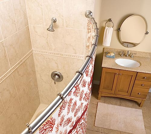 Moen CSR2165OWB 5-Foot Curved Fixed Mount Shower Curtain Rod with Pivoting Flanges, Old World Bronze - color: Old World Bronze