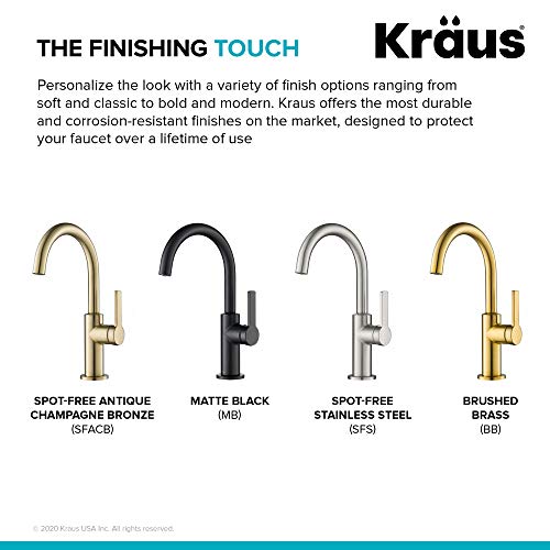 Kraus Oletto Single Handle Kitchen Bar Faucet in Spot Free Antique Champagne Bronze, Kitchen Sink Faucets, KPF-2822SFACB - color: Spot Free Antique Champagne Bronze, style: Bar Faucet