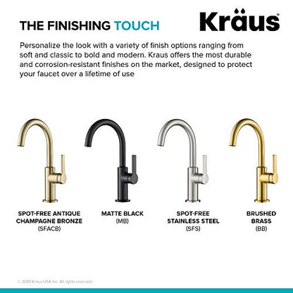 Kraus Oletto Single Handle Kitchen Bar Faucet in Spot Free Antique Champagne Bronze, Kitchen Sink Faucets, KPF-2822SFACB - color: Spot Free Antique Champagne Bronze, style: Bar Faucet