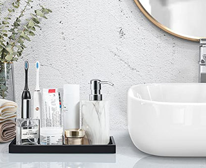 Luxspire Resin Bathroom Vanity Tray Countertop Organizer, M, Matte Black | 10 x 6 inch, non-slip waterproof resin, easy wipe clean, fits bath kitchen vanity, holds jewelry toiletries soap - color: Black, size: M