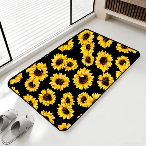 Sunflower Dish Drying Mat ,Absorbent Bathroom Rugs,Easy Clean Dish Mat For Kitchen,Bath,Bathroom,Home,Cute Kitchen Decor(sunflower) (16inches*24inches) - size: 16" x 24"
