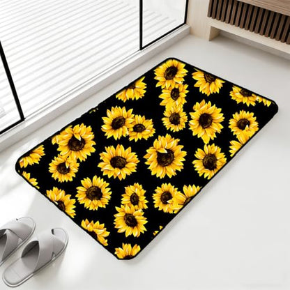 Sunflower Dish Drying Mat ,Absorbent Bathroom Rugs,Easy Clean Dish Mat For Kitchen,Bath,Bathroom,Home,Cute Kitchen Decor(sunflower) (16inches*24inches) - size: 16" x 24"