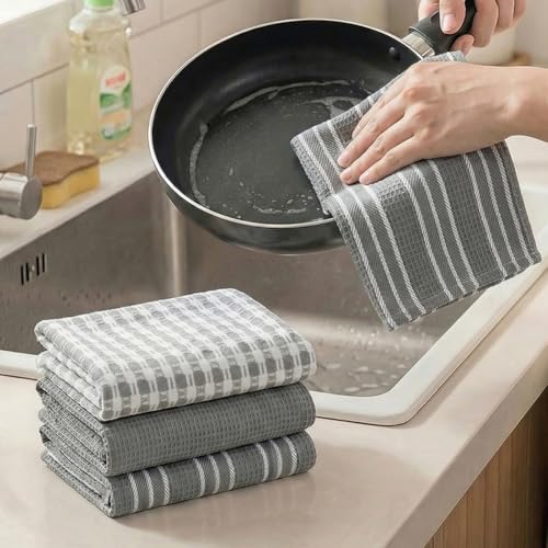 Towels 3 Pack Premium Wash Cloths Set, 25 by 17 Inches,100% Cotton Ring Spun,Highly Absorbent and Soft Feel Washcloths for Bathroom,Spa,Gym and Face,Grey