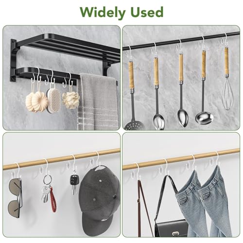 Shower Curtain Hooks, Simple Shower Curtain Rings, Sturdy Shower Curtain Hangers, Double Hook Shower Curtain Hooks, Smooth Gliding Metal Shower Hooks for Shower Curtain (White, 12 Pack) - color: White, size: 12 Pack