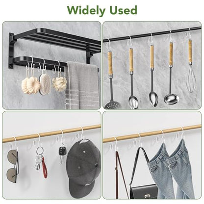 Shower Curtain Hooks, Simple Shower Curtain Rings, Sturdy Shower Curtain Hangers, Double Hook Shower Curtain Hooks, Smooth Gliding Metal Shower Hooks for Shower Curtain (White, 12 Pack) - color: White, size: 12 Pack