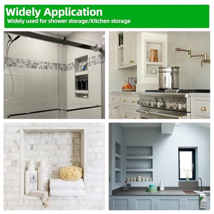 Shower Niche Tile Ready12 x14, Embedded Size 13"x15",Depth 4" | Single Recessed Shower Shelf Niche for Shower Wall,Waterproof Ready to Tile Niche Box for Bathroom Renovation/Showers Storage - size: Inner 12"x14"/Outer 16"x18"