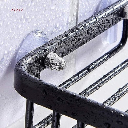 2Pcs Gold Soap Dish for Shower Creative Hanging Drain Rack,Self Adhesive Soap Dish Holder,Soap Holder Soap Dish Storage Rack,Damage Free Hanging Bathroom Drill Free Bathroom Accessories Soap Dishes