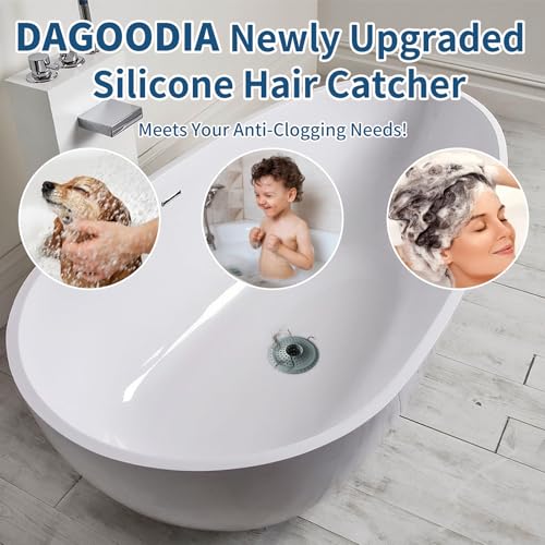 3Pcs Silicone Hair Catcher Shower Drain for Bathtub & Sink Trap/Strainer | 3 Pack Anti-Clog Collapsible Tub Protector Cover, Pet Hair Stopper fit 1 1/2" to 1 5/8'' Bathroom, Shower Stall & Sink Drains - color: Stone Blue