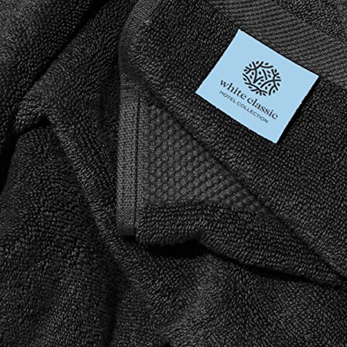 White Classic Luxury Black Bath Towels Extra Large | 100% Soft Cotton 700 GSM Thick 2Ply Absorbent Quick Dry Hotel Bathroom Towel | 27x54 Inch | Black | Set of 4 - color: 04: Black