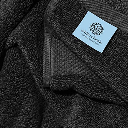 White Classic Luxury Black Bath Towels Extra Large | 100% Soft Cotton 700 GSM Thick 2Ply Absorbent Quick Dry Hotel Bathroom Towel | 27x54 Inch | Black | Set of 4 - color: 04: Black