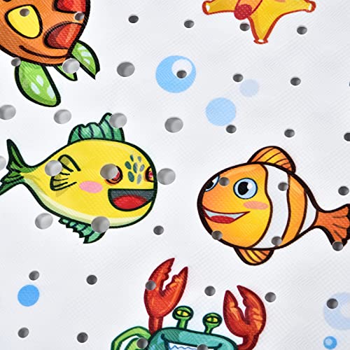 Baby Bath Mat for Tub Kids Non Slip Bathtub Mats Baby Extra Long 40X16 Inch Bathroom Toddler Anti Slip Shower Mat with Suction Cups & Drain Holes,Machine Washable,Whale - color: Dolphinmats