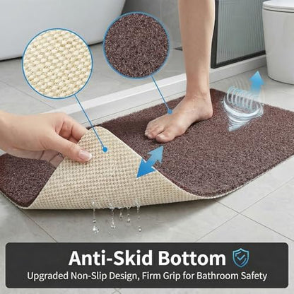 Square Shower Mat Non Slip, 27 x 27 Inch Anti Slip Shower Mat Without Suction Cups, Quick Drying Foot Scrubber PVC Loofah Bath Mats for Bathroom, Tub, Wet Area - color: Brown, size: 27" x 27" (Square)