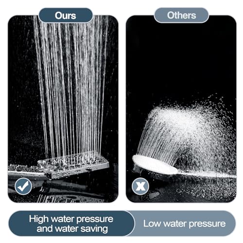 BRIGHT SHOWERS Handheld Shower Head Set High Pressure Hand Held Showerhead with 60 Inch Flexible Shower Hose and Adjustable Shower Arm Mount Bracket, 3 Spray Settings Shower Wand, Chrome - color: Chrome, size: 1.8 Gallon Per Minute