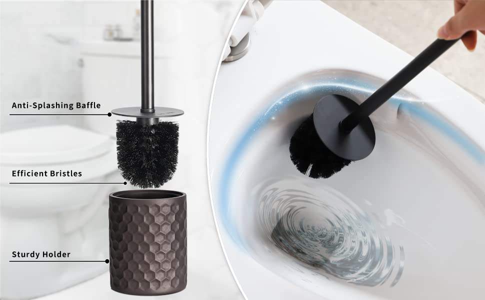 Bathroom Accessory Set - 6 pcs Bronze Bathroom Accessories Set with Trash Can, Toothbrush Holder, Toothbrush Cup, Soap Dispenser, Soap Dish, Toilet Brush with Holder - Accessoire Salle de Bain - color: Warm Gray