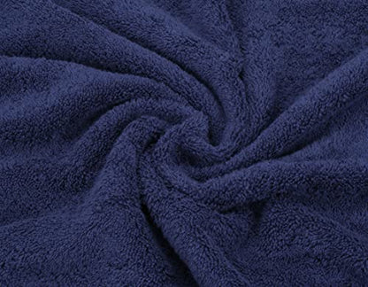 American Soft Linen 100% Cotton Luxury Turkish Towels, 6 Piece Towel Set | Soft Absorbent Quick Dry OEKO Tex Standard 100 Certificated Durable Machine Washable Premium Hotel Quality - color: Navy Blue