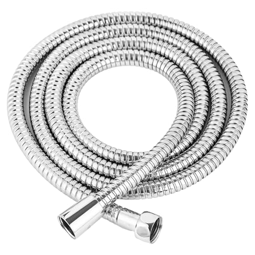 Shower Hose Extra Long 79 Inch, Stainless Steel Handheld Shower Head Hose Replacement with G1/2 Brass Connectors, Flexible Anti-Kink Shower Hose Extension for Bathroom, Pet Bathing & Cleaning - color: Chrome, size: 79inches