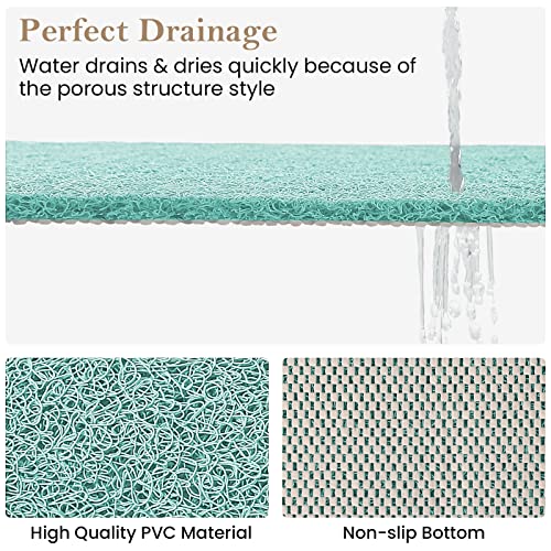 Shower Mat Bathtub Mat Non-Slip,24x24 inch, Soft Tub Mat with Drain,PVC Loofah Bath Mat (Phthalate Free) for Tub and Bathroom,Quick Drying,Green - color: Green, size: 24" x 24" (Rectangular)