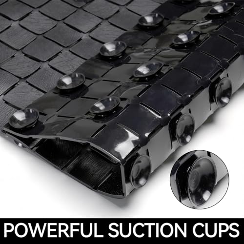 Hargiis Non-Slip Bathtub Mat, Anti Slip Shower Mat, Fast Drying Bathtub Mats, Foot Scrubber Mat, Anti Slip Mat for Tub, Floor, Bathroom, Kitchen, Home, Hotel (Black 32"×15") - color: Black