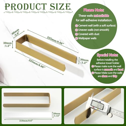 Alise Hand Towel Holder Self Adhesive Towel Bar for Bathroom,Gold | Towel Hanger for Bathroom,SUS304 Stainless Steel Towel Rack for Kitchen Under Sink Cabinet Wash Basin Side,No Drilling - color: Brushed Gold