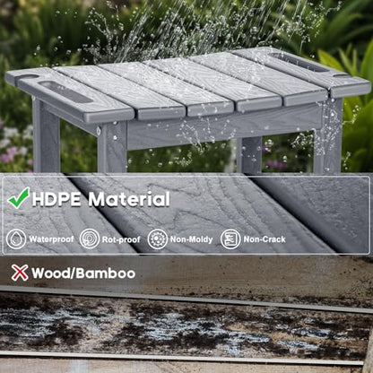 NALONE Shower Bench, HDPE Shower Stool for Shaving Legs with Handle (Grey) | Indoor and Outdoor Use, All Weather and Long Last, Perfect for Inside Shower - size: Grey
