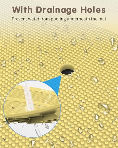 Safe Bath Solution, Bathtub Mat Non Slip for Babies, Toddlers, Kids & Pets, Natural Rubber BPA-Free Low Odor Safer Than PVC, Machine Washable, Suitable for Bathroom, Garden, and Hotel Tubs, Yellow - color: Yellow