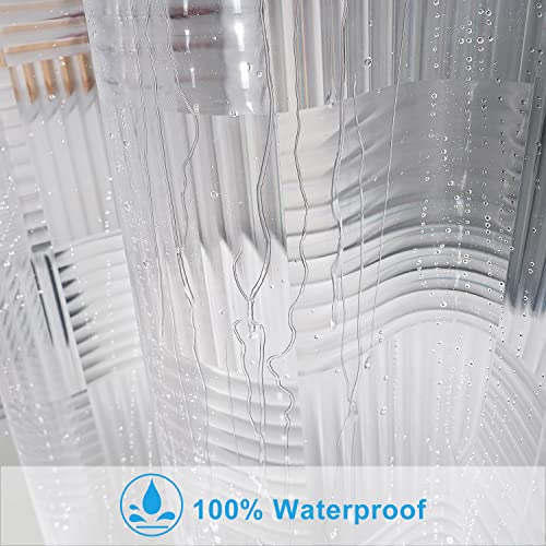 EurCross Stall Clear Shower Curtain Liner 60inch Wide by 72inch Long with Geometric Design,Softer Waterproof EVA Small Size Liner for Shower Stall with 3 Magnets - color: Clear, size: 60"W x 72"L (Pack of 1)