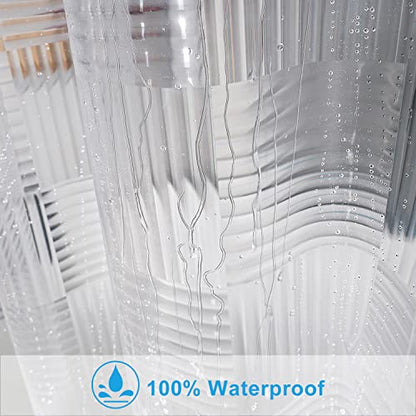 EurCross Stall Clear Shower Curtain Liner 60inch Wide by 72inch Long with Geometric Design,Softer Waterproof EVA Small Size Liner for Shower Stall with 3 Magnets - color: Clear, size: 60"W x 72"L (Pack of 1)