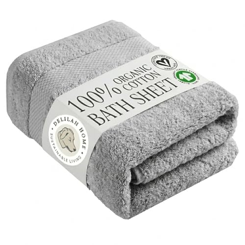 Delilah Home Turkish Cotton Bath Towels - Soft and Absorbent, 100% Organic, 700 GSM Thick Weave, Gentle for Sensitive Skin - 1 Piece Bath Towel Pack, 36x72 Inches - Grey - color: Grey, size: Bath Sheet