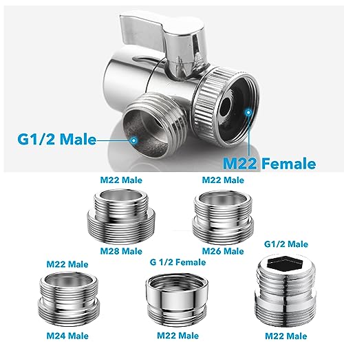 Sink Faucet Shower Sprayer Attachment Shower Head with 5 Adapters - color: 5 Adapters