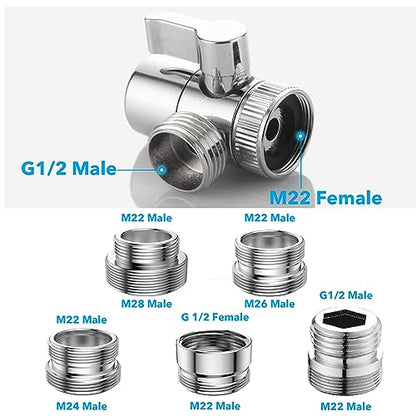 Sink Faucet Shower Sprayer Attachment Shower Head with 5 Adapters - color: 5 Adapters