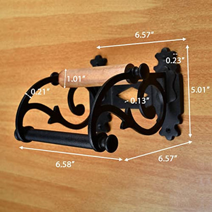 Renovators Supply Manufacturing Toilet Paper Holder Stand Wall Mount 6.5 in.Black Aluminum Toilet Paper Roll Holder with Mounting Hardware - color: Victorian Black
