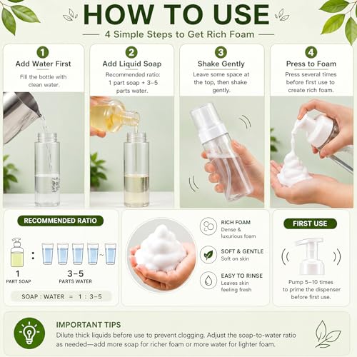 Havawish 12 Pcs 7 Oz/ 200 ml Foaming Soap Dispenser Foaming Pump Bottle Plastic Travel Hand Portable Container for Liquid Shampoo, Lash Cleanser - size: 7 Oz/ 200 ml