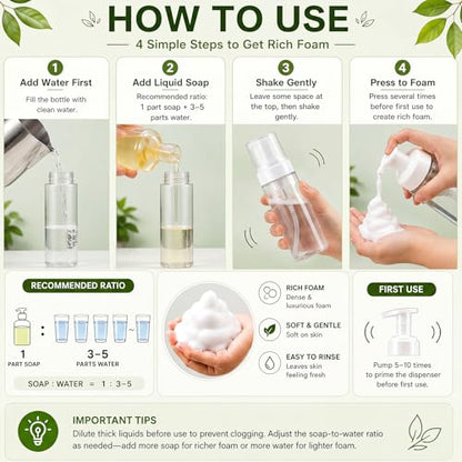 Havawish 12 Pcs 7 Oz/ 200 ml Foaming Soap Dispenser Foaming Pump Bottle Plastic Travel Hand Portable Container for Liquid Shampoo, Lash Cleanser - size: 7 Oz/ 200 ml