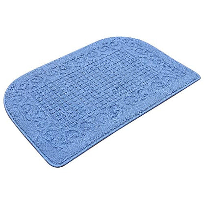 COSYHOMER 32x20 Half Round Kitchen Rug,Non Slip Washable Mat,Blue 1PC | Polypropylene tufted textile,small half circle rug,kitchen sink mat,Kitchen floor mat - color: Blue, size: 1'8" x 2'8" (Semicircular)