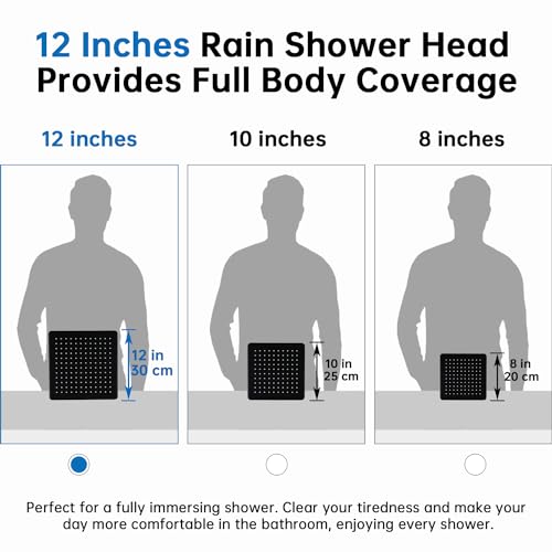 G-Promise 12 Inch All Metal Rain Shower Head with Handheld (Matte Black) | Full Body Coverage, Pause Mode Diverter, Power Wash Mode Handheld, Suits Every Height, Easy to Install, Modern Bath Upgrade - color: Matte Black, size: 12 Inches