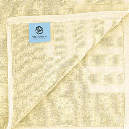 White Classic Luxury Bath Mat Floor Towel Set - Absorbent Cotton Hotel Spa Shower/Bathtub Mats [Not a Bathroom Rug] 22"x34" | 2 Pack | Beige - color: 08: Beige