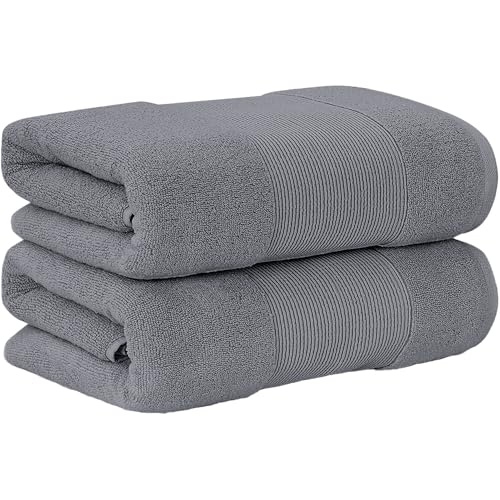 Modern Threads - Air Cloud 2-Pack 100% Zero-Twist Cotton Bath Sheet Set - Super Absorbent & Quick Dry - 500 GSM - Soft & Plush, Charcoal - color: Charcoal, size: 2-Pack Bath Sheet
