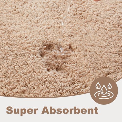 TYUU Bathroom Runner Rug, Ultra Soft Long Bath Mat Super Absorbent Quick Dry Bathroom Runner Rugs 24 x 72 Non Slip Washable, Beige 24" x 72" - color: Beige, size: 24" x 72"