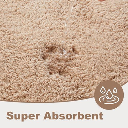 TYUU Bathroom Runner Rug, Ultra Soft Long Bath Mat Super Absorbent Quick Dry Bathroom Runner Rugs 24 x 72 Non Slip Washable, Beige 24" x 72" - color: Beige, size: 24" x 72"