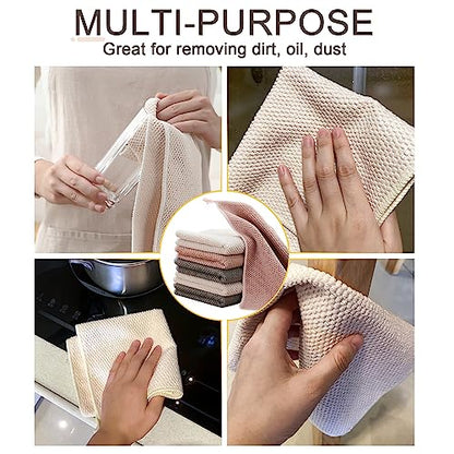 K&janet6am Dish Cloths for Washing Dishes, 6 Pack Kitchen Dish Towels, Super Absorbent Microfiber Cleaning Cloth, Barista Micofiber Cloths for Espresso Machine,12x12 Inches - color: 6pack